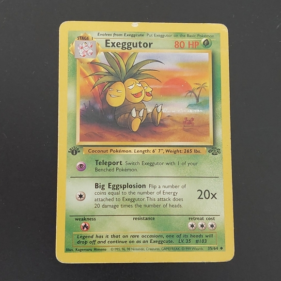 1999 First Edition Exeggutor Pokemon Jungle Card 35/64 Uncommon - Picture 1 of 4